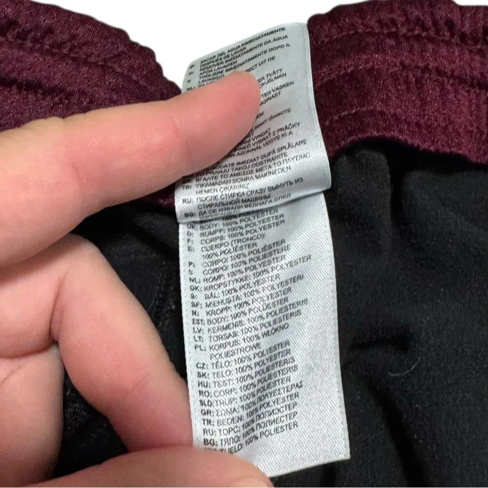 Adidas 100% Polyester Black Maroon Straight Leg Track Pants‎ Men's Medium